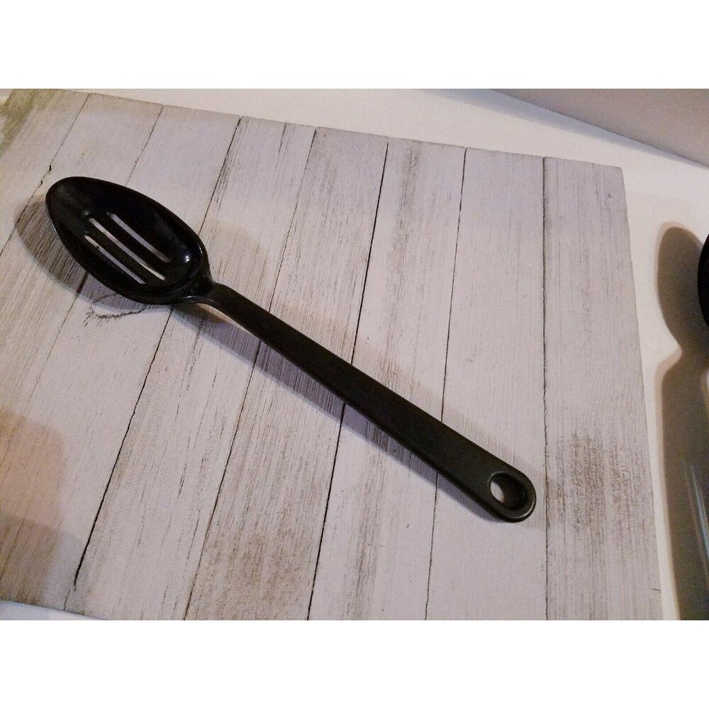 Vintage Tailor Made Products Slotted Spoon #9 Black Nylon Plastic 11 1/2"
